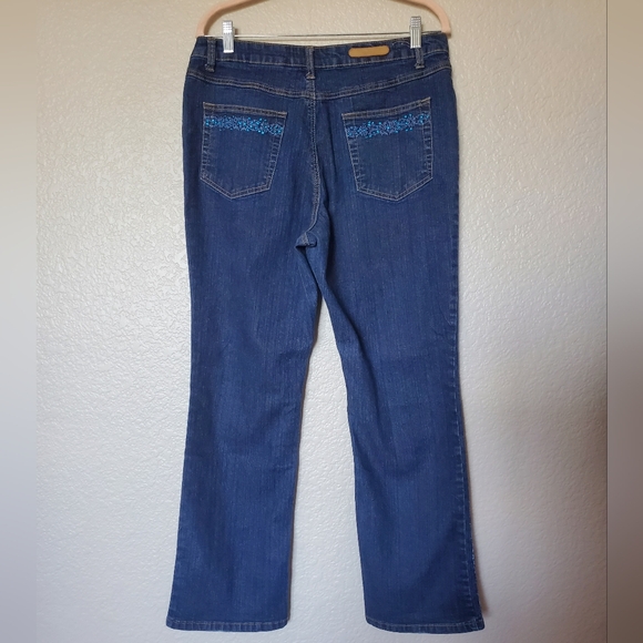 Y2K Cos Jeans Blue Jeans with Beaded Embellishment High Rise Women's Size 14W - Picture 2 of 5